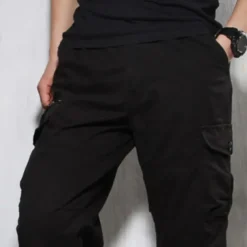 Men's Cargo Shorts Hiking Shorts Multi Pocket Plain Comfort Outdoor Calf-Length Cotton Cargo Shorts ArmyGreen Black Micro-elastic