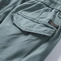 Men's Cargo Shorts Hiking Shorts Elastic Waist Multi Pocket Multiple Pockets Plain Comfort Breathable Knee Length Casual Daily Fashion Streetwear ArmyGreen Black