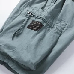 Men's Cargo Shorts Hiking Shorts Elastic Waist Multi Pocket Multiple Pockets Plain Comfort Breathable Knee Length Casual Daily Fashion Streetwear ArmyGreen Black