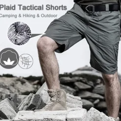 Men's Cargo Shorts Hiking Shorts Tactical Shorts Military Outdoor Regular Fit Waterproof Breathable Quick Dry Shorts Black Khaki Hunting Climbing Camping / Hiking / Caving S M L XL XXL