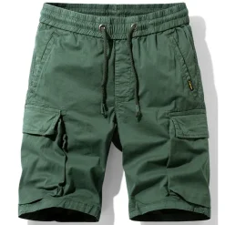 Men's Cargo Shorts Hiking Shorts Military Summer Outdoor Regular Fit 10“ Ripstop Breathable Quick Dry Multi Pockets Shorts Drawstring Elastic Waist Dark Grey Army Green Cotton Fishing Climbing