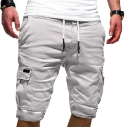 Men's Cargo Shorts Multi Pocket Map Outdoor Sports Knee Length Holiday Going out Weekend Shorts Slim Lake blue Navy Inelastic