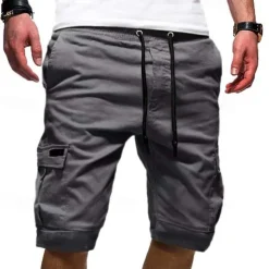 Men's Cargo Shorts Multi Pocket Map Outdoor Sports Knee Length Holiday Going out Weekend Shorts Slim Lake blue Navy Inelastic