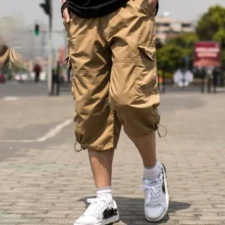 Men's Cargo Shorts Shorts Capri Pants Leg Drawstring Flap Pocket Plain Camouflage Comfort Breathable Outdoor Daily Going out Fashion Streetwear ArmyGreen Army Yellow