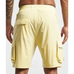 Men's Cargo Shorts Shorts Drawstring Elastic Waist Zipper Pocket Plain Quick Dry Wearable Short Outdoor Daily Camping & Hiking Fashion Classic Black Yellow