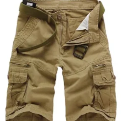 Men's Cargo Shorts Shorts Multi Pocket Straight Leg Solid Colored Comfort Wearable Knee Length Outdoor Daily Sports Stylish Black Army Green