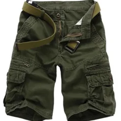 Men's Cargo Shorts Shorts Multi Pocket Straight Leg Solid Colored Comfort Wearable Knee Length Outdoor Daily Sports Stylish Black Army Green