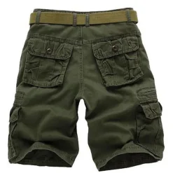 Men's Cargo Shorts Shorts Multi Pocket Straight Leg Solid Colored Comfort Wearable Knee Length Outdoor Daily Sports Stylish Black Army Green