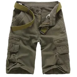 Men's Cargo Shorts Shorts Multi Pocket Straight Leg Solid Colored Comfort Wearable Knee Length Outdoor Daily Sports Stylish Black Army Green