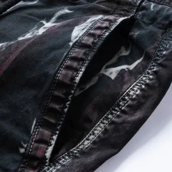 Men's Cargo Shorts Shorts Summer Shorts Work Shorts Golf Shorts Drawstring Elastic Waist Multi Pocket Florals Comfort Wearable Knee Length Outdoor Sport Daily Fashion Casual Black Red