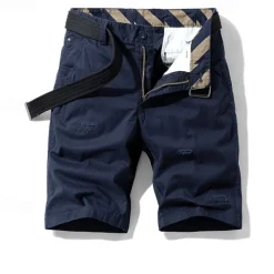 Men's Cargo Shorts Shorts Summer Shorts Work Shorts Golf Shorts Multi Pocket Button-Down Flap Pocket Plain Comfort Wearable Knee Length Outdoor Sport Daily Fashion Casual Black Yellow