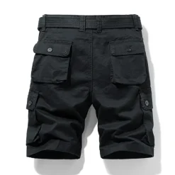 Men's Cargo Shorts Shorts Multi Pocket Straight Leg Print Solid Colored Comfort Wearable Knee Length Outdoor Daily Sports Stylish Black Blue