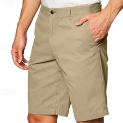 Men's Cargo Shorts Shorts Work Shorts Button Pocket Plain Wearable Knee Length Outdoor Daily Fashion Classic Black White