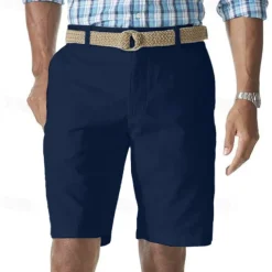 Men's Cargo Shorts Shorts Work Shorts Button Pocket Plain Wearable Knee Length Outdoor Daily Fashion Classic Black White