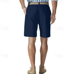 Men's Cargo Shorts Shorts Work Shorts Button Pocket Plain Wearable Knee Length Outdoor Daily Fashion Classic Black White