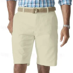 Men's Cargo Shorts Shorts Work Shorts Button Pocket Plain Wearable Knee Length Outdoor Daily Fashion Classic Black White