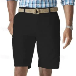 Men's Cargo Shorts Shorts Work Shorts Button Pocket Plain Wearable Knee Length Outdoor Daily Fashion Classic Black White