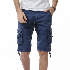 Men's Cargo Shorts Shorts Hiking Shorts Pocket Plain Comfort Breathable Knee Length Work Casual Daily Fashion Streetwear ArmyGreen turmeric