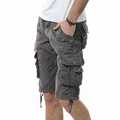 Men's Cargo Shorts Shorts Hiking Shorts Pocket Plain Comfort Breathable Knee Length Work Casual Daily Fashion Streetwear ArmyGreen turmeric
