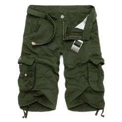 Men's Cargo Shorts Shorts Hiking Shorts Pocket Plain Comfort Breathable Knee Length Work Casual Daily Fashion Streetwear ArmyGreen turmeric