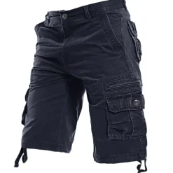 Men's Cargo Shorts Shorts Hiking Shorts Pocket Plain Comfort Breathable Knee Length Work Casual Daily Fashion Streetwear ArmyGreen turmeric