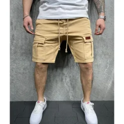 Men's Cargo Shorts Shorts Work Shorts Multi Pocket Plain Wearable Short Outdoor Daily Going out Fashion Classic Black Yellow