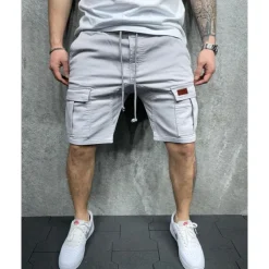 Men's Cargo Shorts Shorts Work Shorts Multi Pocket Plain Wearable Short Outdoor Daily Going out Fashion Classic Black Yellow