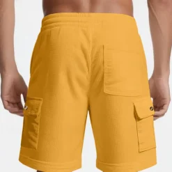 Men's Cargo Shorts Shorts Summer Shorts Drawstring Elastic Waist Multi Pocket Plain Comfort Wearable Knee Length Outdoor Sport Daily Fashion Casual Black White