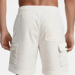 Men's Cargo Shorts Shorts Summer Shorts Drawstring Elastic Waist Multi Pocket Plain Comfort Wearable Knee Length Outdoor Sport Daily Fashion Casual Black White