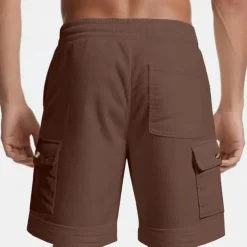 Men's Cargo Shorts Shorts Summer Shorts Drawstring Elastic Waist Multi Pocket Plain Comfort Wearable Knee Length Outdoor Sport Daily Fashion Casual Black White