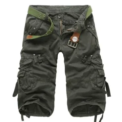 Men's Cargo Shorts Shorts Capri Pants Multi Pocket Straight Leg Solid Colored Comfort Wearable Calf-Length Outdoor Daily Sports Stylish Yellow Army Green