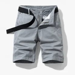 Men's Cargo Shorts Shorts Summer Shorts Work Shorts Golf Shorts Multi Pocket Button-Down Flap Pocket Plain Comfort Wearable Knee Length Outdoor Sport Daily Fashion Casual Black Blue