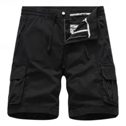 Men's Cargo Shorts Shorts Summer Shorts Drawstring Elastic Waist Multi Pocket Plain Comfort Wearable Knee Length Outdoor Sport Daily Fashion Casual Black Yellow