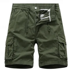 Men's Cargo Shorts Shorts Summer Shorts Drawstring Elastic Waist Multi Pocket Plain Comfort Wearable Knee Length Outdoor Sport Daily Fashion Casual Black Yellow