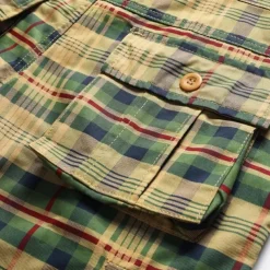 Men's Cargo Shorts Shorts Work Shorts Hiking Shorts Buttons Multi Pocket Plaid Wearable Knee Length Outdoor Daily Camping & Hiking Fashion Classic Green Khaki