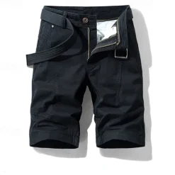 Men's Cargo Shorts Shorts Summer Shorts Work Shorts Golf Shorts Multi Pocket Button-Down Flap Pocket Plain Comfort Wearable Knee Length Outdoor Sport Daily Fashion Casual Black Yellow