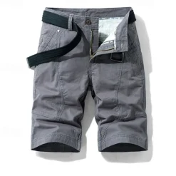 Men's Cargo Shorts Shorts Summer Shorts Work Shorts Golf Shorts Multi Pocket Button-Down Flap Pocket Plain Comfort Wearable Knee Length Outdoor Sport Daily Fashion Casual Black Yellow