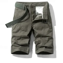 Men's Cargo Shorts Shorts Summer Shorts Work Shorts Golf Shorts Multi Pocket Button-Down Flap Pocket Plain Comfort Wearable Knee Length Outdoor Sport Daily Fashion Casual Black Yellow