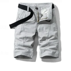 Men's Cargo Shorts Shorts Summer Shorts Work Shorts Golf Shorts Multi Pocket Button-Down Flap Pocket Plain Comfort Wearable Knee Length Outdoor Sport Daily Fashion Casual Black Yellow