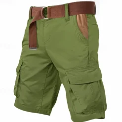 Men's Cargo Shorts Shorts Buttons Multi Pocket Plain Wearable Short Outdoor Daily Camping & Hiking Fashion Classic Army Green Green