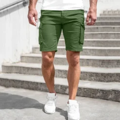 Men's Cargo Shorts Summer Shorts Flap Pocket Plain Comfort Breathable Outdoor Daily Going out Fashion Casual Black Blue