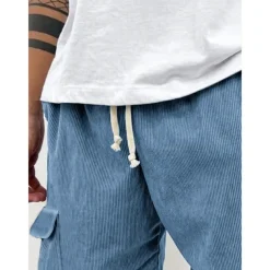 Men's Cargo Shorts Sweat Shorts Shorts Bermuda shorts Corduroy Shorts Drawstring Elastic Waist Multi Pocket Plain Comfort Sports Knee Length Outdoor Daily Running Classic Style Athleisure Black Pink