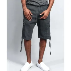 Men's Cargo Shorts Sweat Shorts Shorts Bermuda shorts Drawstring Elastic Waist Multi Pocket Plain Comfort Sports Knee Length Yoga Daily Fashion Streetwear Black White Micro-elastic