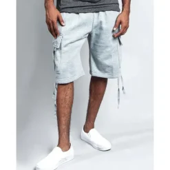 Men's Cargo Shorts Sweat Shorts Shorts Bermuda shorts Drawstring Elastic Waist Multi Pocket Plain Comfort Sports Knee Length Yoga Daily Fashion Streetwear Black White Micro-elastic