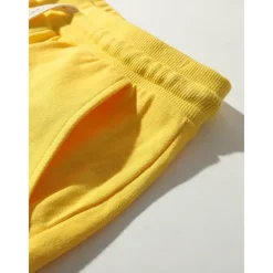 Men's Cargo Shorts Sweat Shorts Workout Shorts Casual Shorts Drawstring Elastic Waist Multi Pocket Plain Comfort Breathable Knee Length Casual Daily Holiday Sports Fashion Black Yellow Micro-elastic