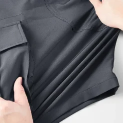 Men's Cargo Shorts Work Shorts Elastic Waist Multi Pocket Funny Smile Face Knee Length Sports Outdoor Casual Camping & Hiking Classic Shorts Black Army Green Micro-elastic