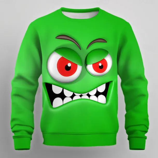 Men's Cartoon 3D Sweatshirt Sweatshirt Long Sleeve Sweatshirt Crew Neck Casual Punk & Gothic 3D Print Party Streetwear All Seasons