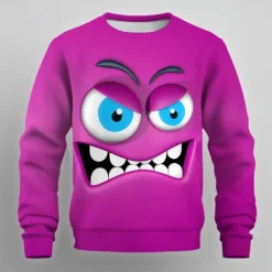 Men's Cartoon 3D Sweatshirt Sweatshirt Long Sleeve Sweatshirt Crew Neck Casual Punk & Gothic 3D Print Party Streetwear All Seasons