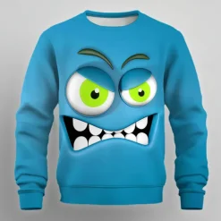 Men's Cartoon 3D Sweatshirt Sweatshirt Long Sleeve Sweatshirt Crew Neck Casual Punk & Gothic 3D Print Party Streetwear All Seasons