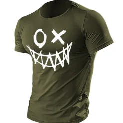 Men's Cartoon Graphic Prints T Shirt Graphic Tee 100% Cotton Short Sleeve Graphic Shirt Heather Gray Black Blue Comfortable Tee Outdoor Street Fashion Designer Clothing